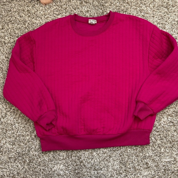 A New Day Lounge Wear Set Streetwear Quilted Crewneck Jogger Pink size Medium - Picture 2 of 13